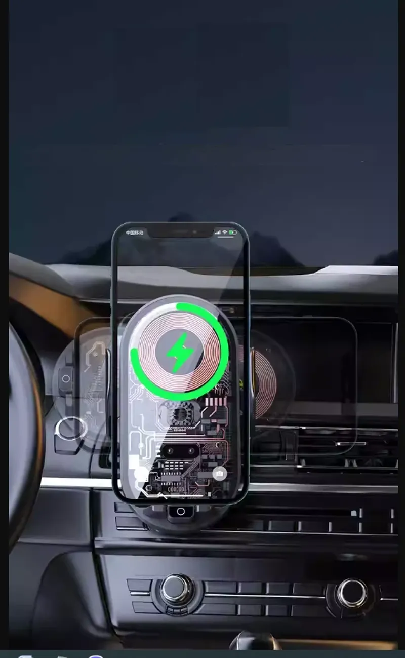 Smart Поставка стойка държач за телефон с безжично зарядно Wireless Charger за автомобил - 8