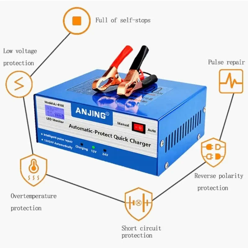 Интелигентно Импулсно зарядно за акумулатор 12V - 24V - 7