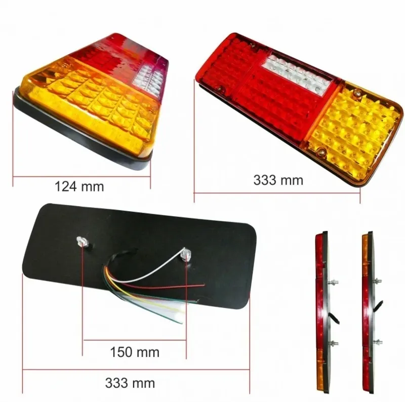 Комплект LED стопове мигач задна светлина 12V за камион бус ТИР, ремарке - 1