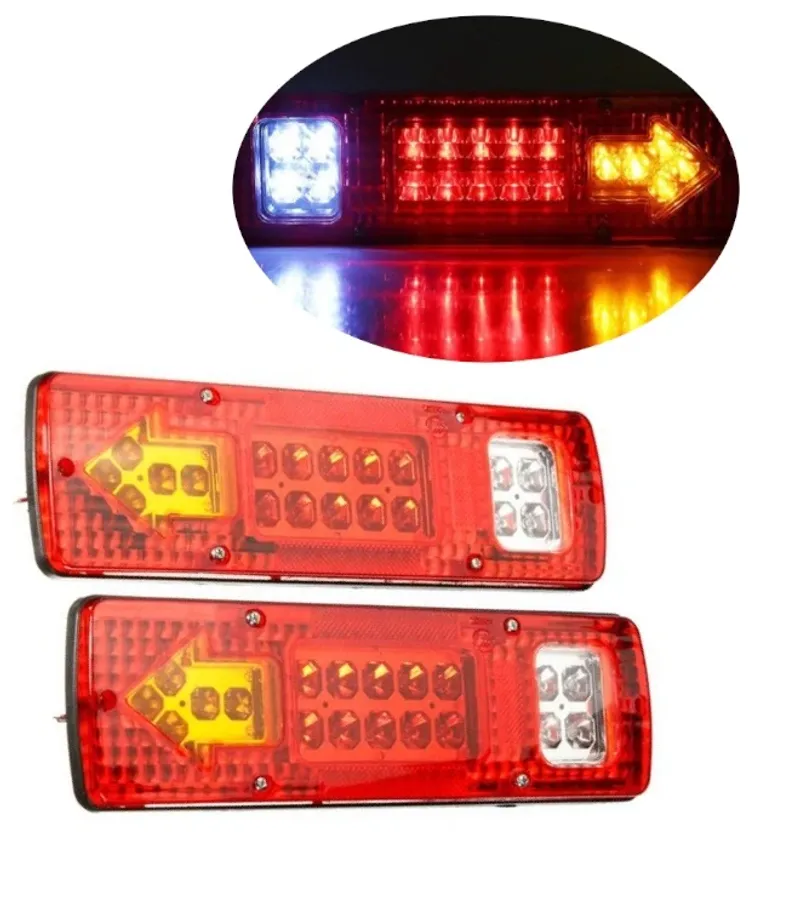 Комплект LED стопове стоп светлина с мигач задна светлина 12v за камион бус ТИР ремарке каравана 29 x 8 cm - 0