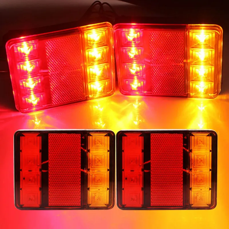 Комплект LED Диодни стопове, стоп светлини, задни светлини 12V-24V за бус камион ТИР ремарке каравана платформа - 0