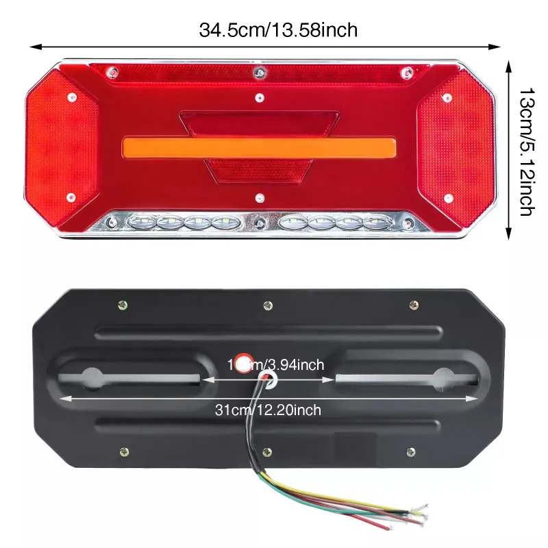 Комплект Диодни Лед LED Стопове 5 функции с Динамичен Бягащ Мигач 12 - 24V 346mm x 130mm - 1