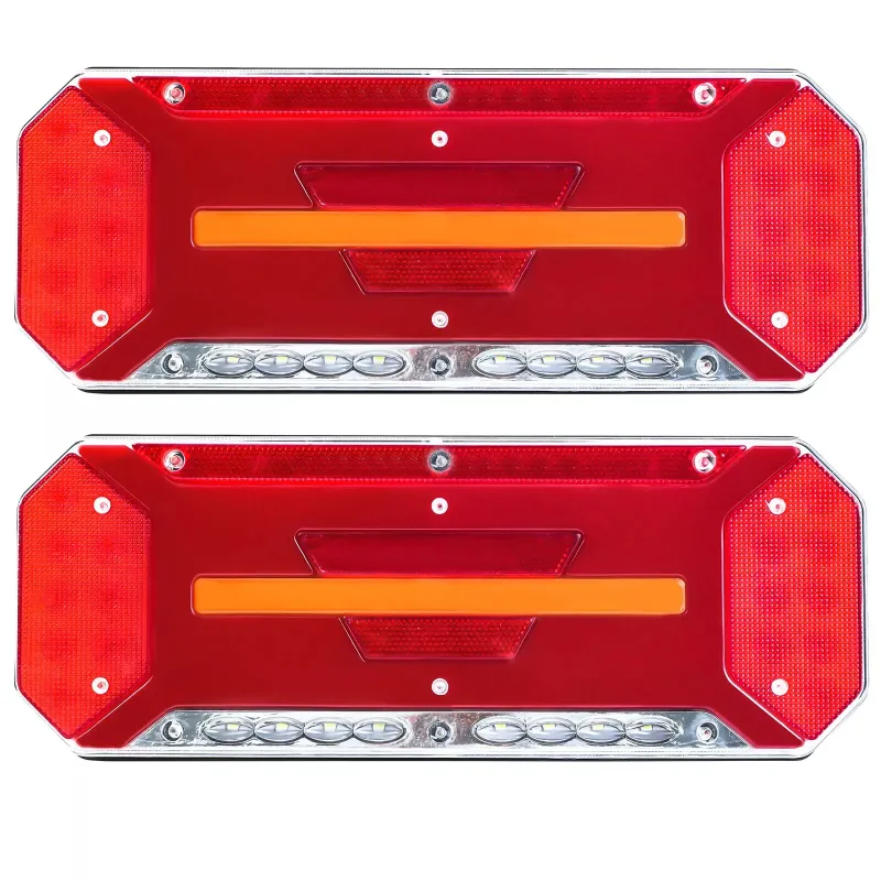 Комплект Диодни Лед LED Стопове 5 функции с Динамичен Бягащ Мигач 12 - 24V 346mm x 130mm - 4