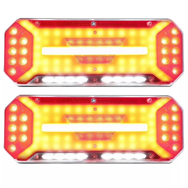 Комплект Диодни Лед LED Стопове 5 функции с Динамичен Бягащ Мигач 12 - 24V 346mm x 130mm - 7