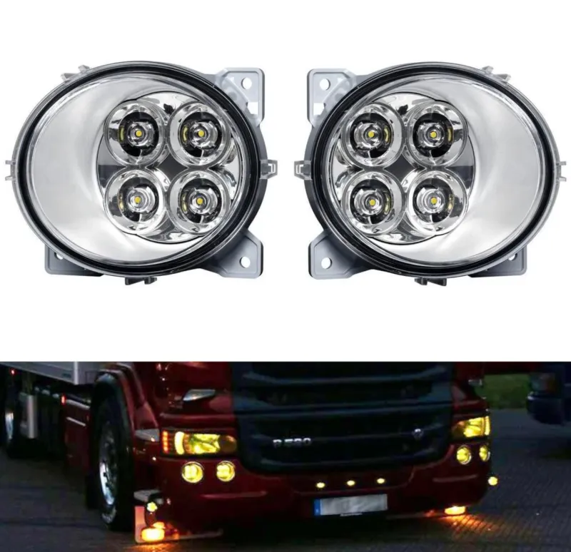 Ляв + Десен ЛЕД LED Диоден фар халоген За Scania P G R T след 2004 жълта светлина - 6