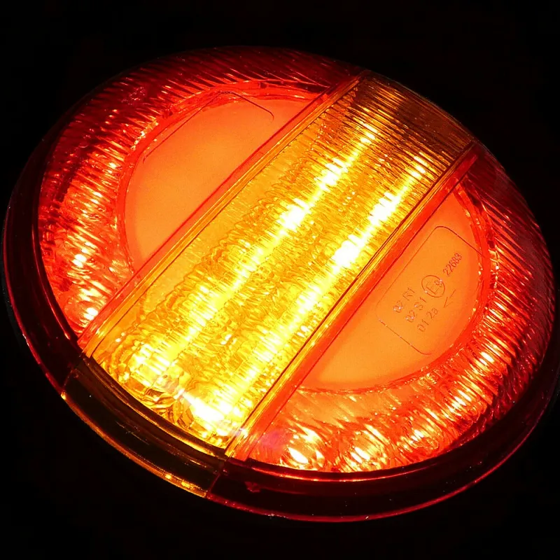 Комплект 2 Броя LED Лед Диоден Стоп Тип Хамбургер Бягащ Диниамичен Мигач, Ефект Неон Ø14cm, 12V-24V, За Камион, Ремарке, Бус , Каравана, Кемпер - 5