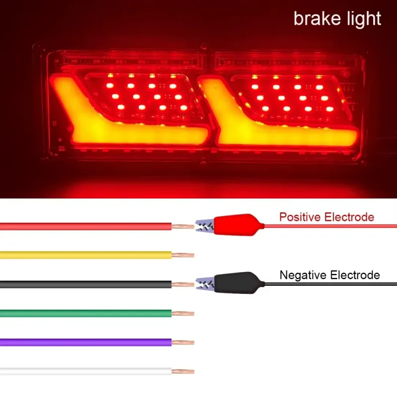 Комплект Ляв + Десен Диодни LED Лед Стопове 12V-24V с Динамичен Мигач Неон Neon Ефект 32x13cm За Бус Камион Тир Ремарке Караванa - 7