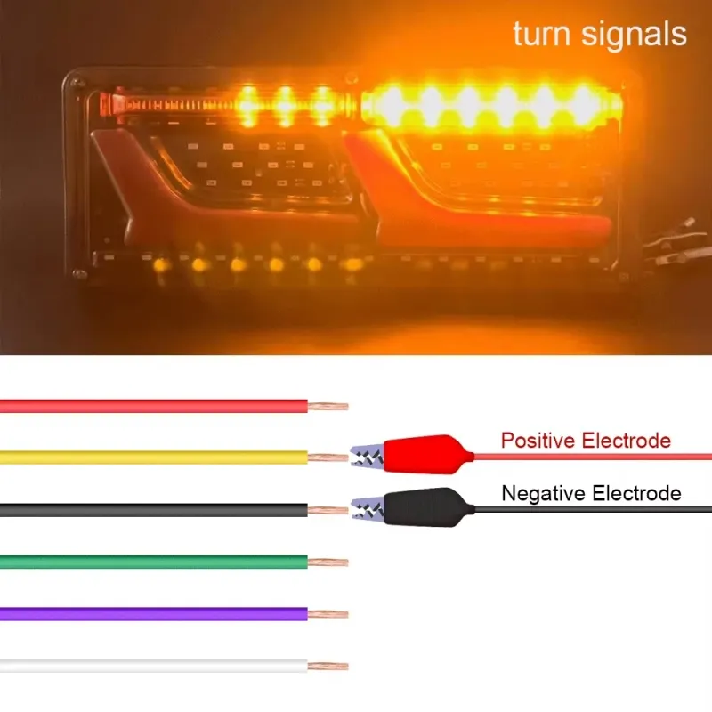 Комплект Ляв + Десен Диодни LED Лед Стопове 12V-24V с Динамичен Мигач Неон Neon Ефект 32x13cm За Бус Камион Тир Ремарке Караванa - 10