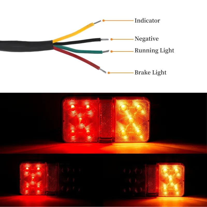 Комплект от 2 броя LED Лед Диодни Стопове Стоп Задна Светлина Slim 12V За Камион Ремарке Бус Ван Каравана и др. 15 cm x 8 cm - 1