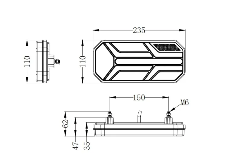 Комплект LED ЛЕД Диодни Стопове, Динамичен Мигач, 7 Функции, 12/24V - 5