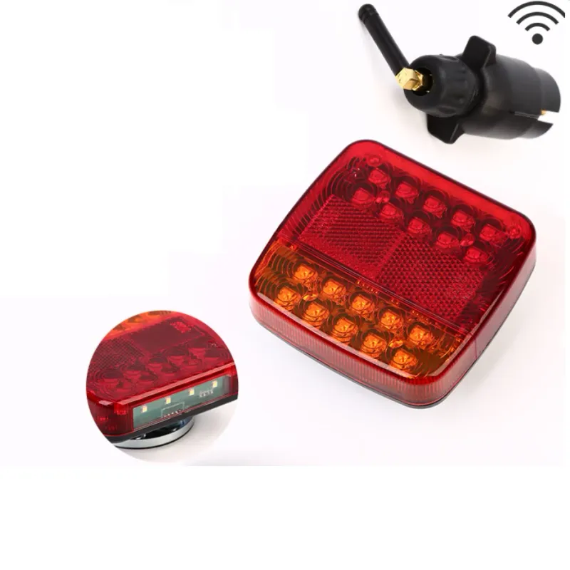 Безжични Wireless Лед Led Стопове с Магнит 12V 24V за Ремарке Каравана Платформа 5 Функции - 2