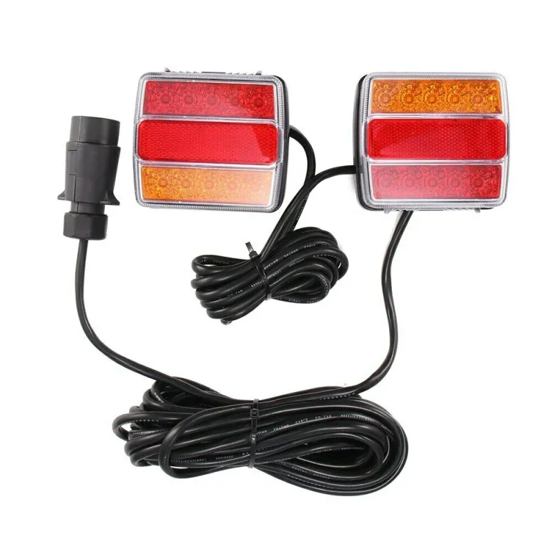 Комплект LED Лед Диодни Стопове 12V с Магнит и Окабеляване, 5 Функции, за Ремаркета, Колесари, Платформи, МПС - 2