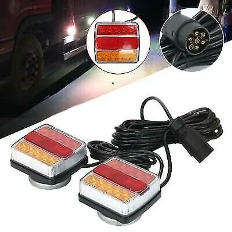 Комплект LED Лед Диодни Стопове 12V с Магнит и Окабеляване, 5 Функции, за Ремаркета, Колесари, Платформи, МПС - 10