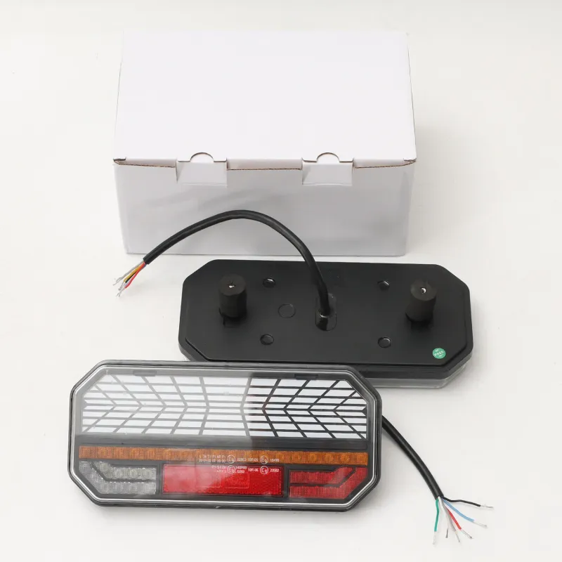 Комплект Ляв + Десен Мултифункционални Диодни LED Лед Стопове с Бягащ Мигач Неон Neon Ефект 12V - 24V 235mm X 110mm X 30mm E9 За Бус Камион Тир Ремарке Караванa - 4