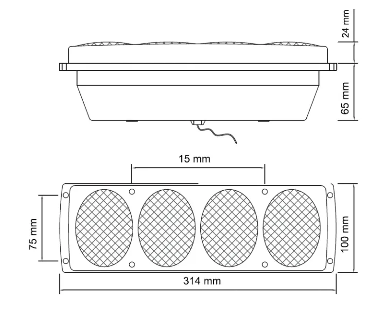 Комплект от 2бр. Стопове 314mm x 100mm x 65mm за Бус Камион Тир Ремарке Караванa 12V -24V с 5 функции с крушки - 1