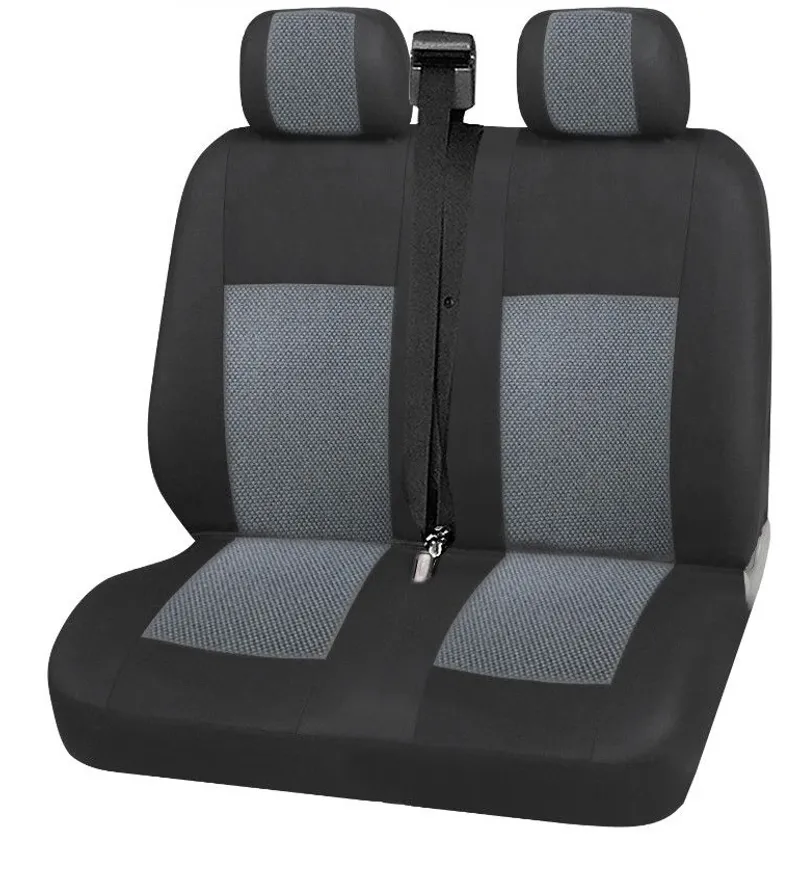 2+1 Лукс Калъфи В Сиво За Седалки за Mercedes Sprinter Vito Vw Crafter T5 Ford Transit Peugeot Iveco Премиум Плат - 2
