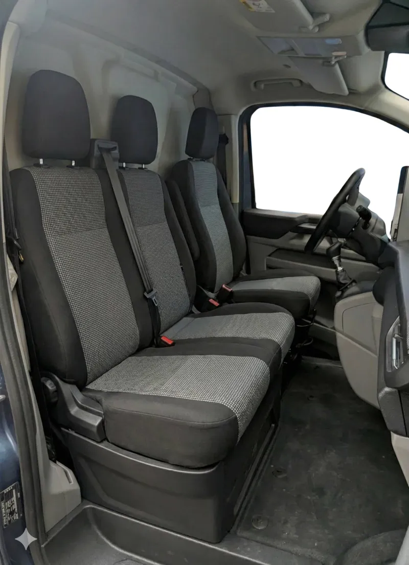 2+1 комплект калъфи / тапицерия - специално ушити за Ford Transit 2013+ - пасват перфектно - с отвор за барчето на седалка - LUXE черно/черно - 6