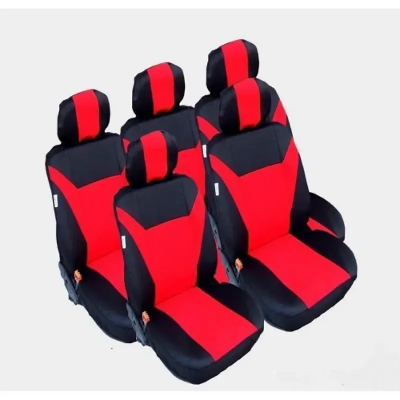 Калъфи тапицерия текстил Flexzon за Ford S-MAX, C-MAX, VW Touran, Sharan, Toyota Corolla Verso, Червени - 0