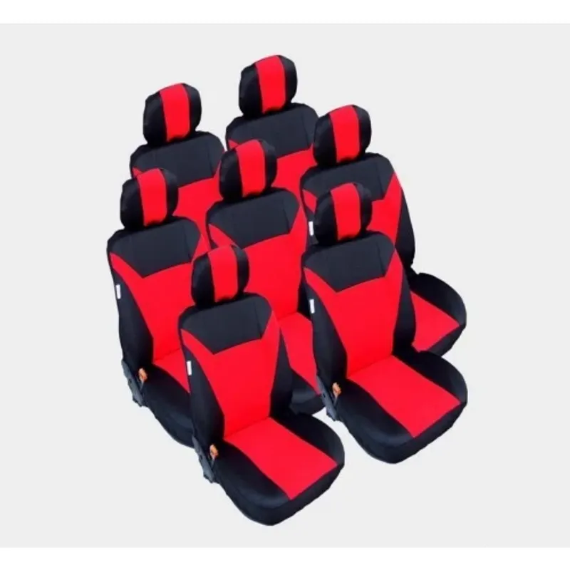 Калъфи тапицерия за VW Touran, Sharan, Ford Galaxy, Citroen C8, Peugeot 307SW, Citroen C4 Grand Picasso, Peugeot 806, 807, Червен цвят - 0