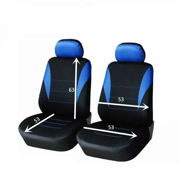 1+1 Нова Универсална тапицерия за предни седалки , калъфи за автомобил бус ван текстил в синьо-черно - 1