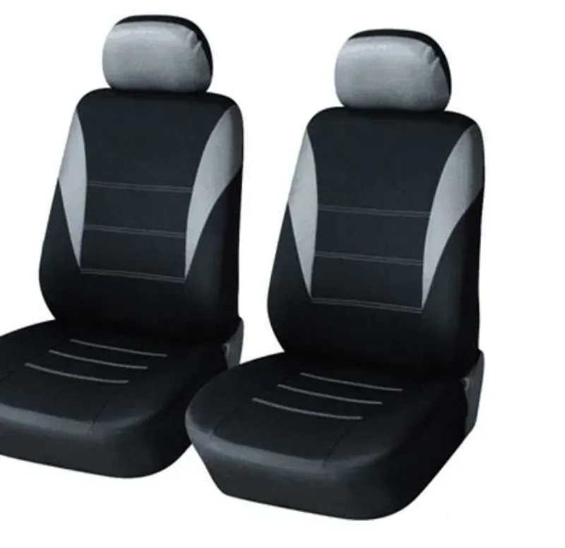 1+1 Нова Универсална тапицерия за предни седалки , калъфи за автомобил за бус ван текстил в сиво-черно - 0