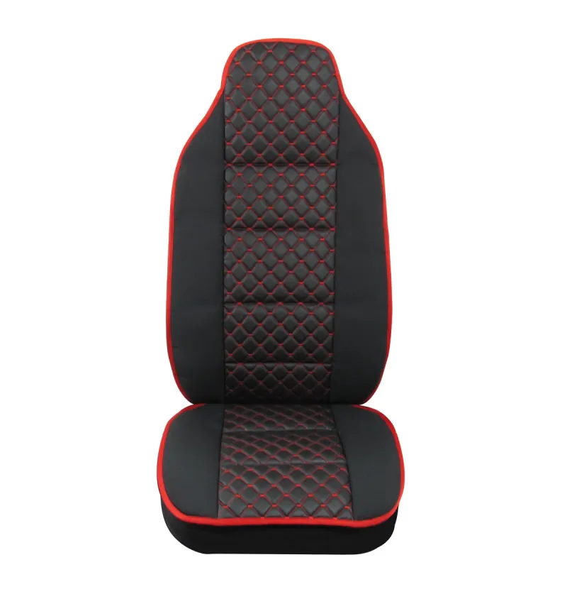 Универсална Тапицерия - Калъф За Седалка За Камион - Черно-Червено - Man Daf Scania Volvo - 1