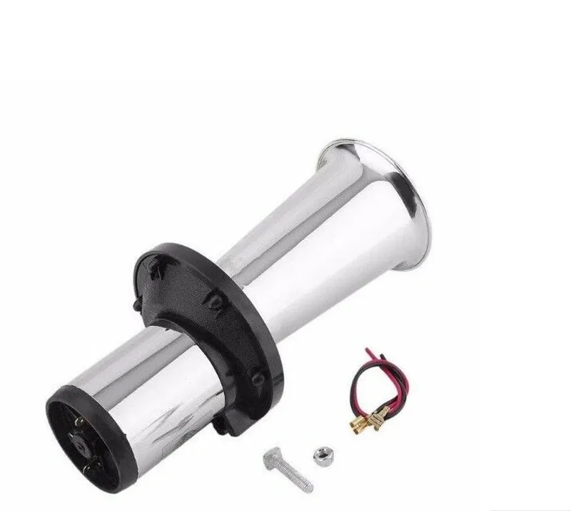 Ретро тромба клаксон с компресор подходящ за всички превозни средства на 12V 110dB 22.5 см. - 6